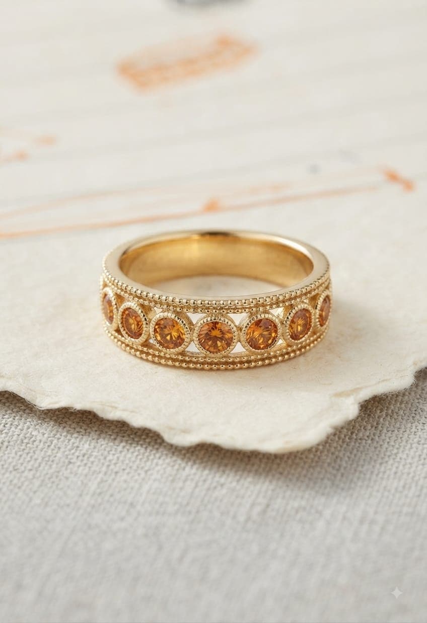 Ember Band in Gold, white studio sweep