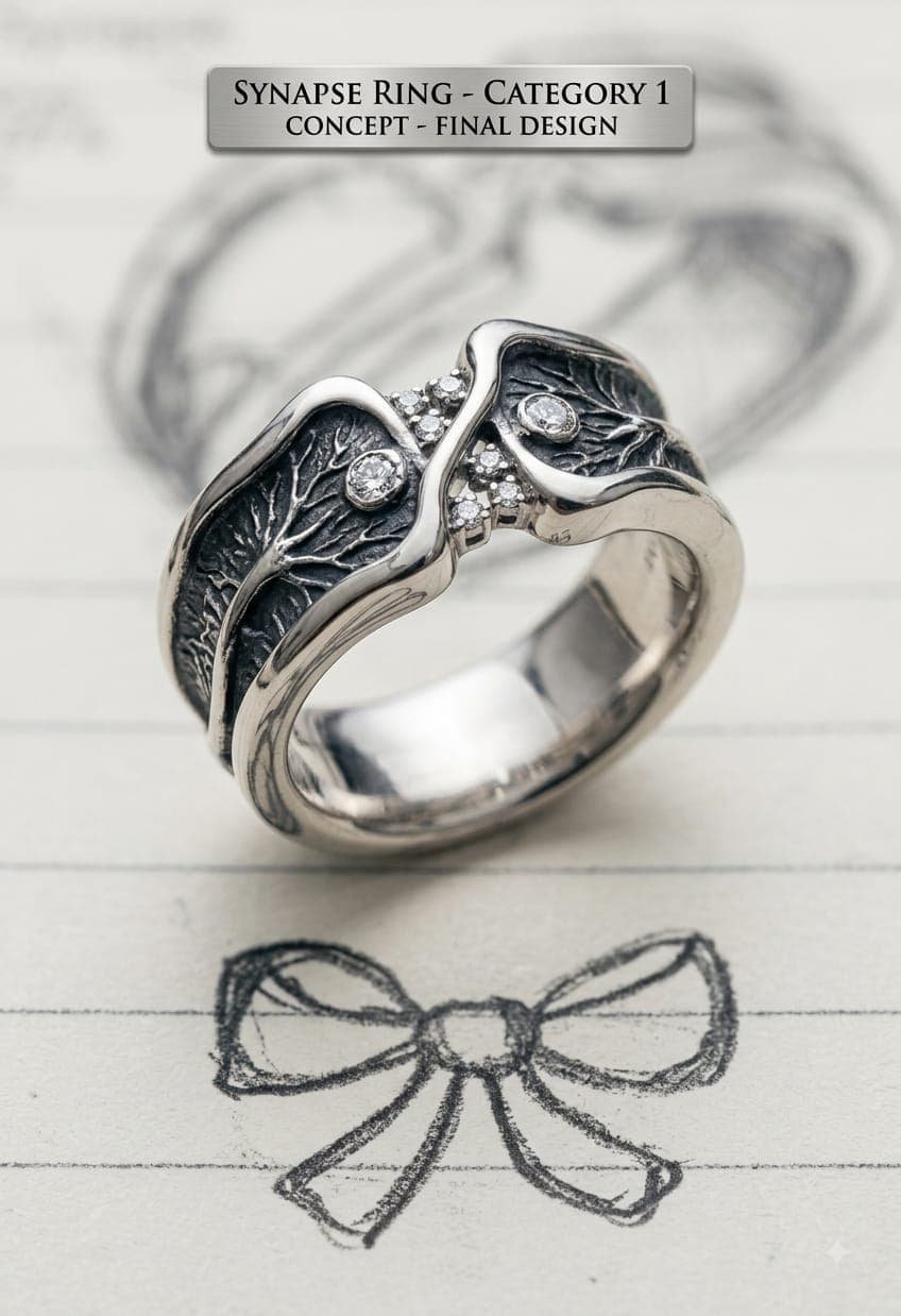 Synapse Ring in Silver, white studio sweep